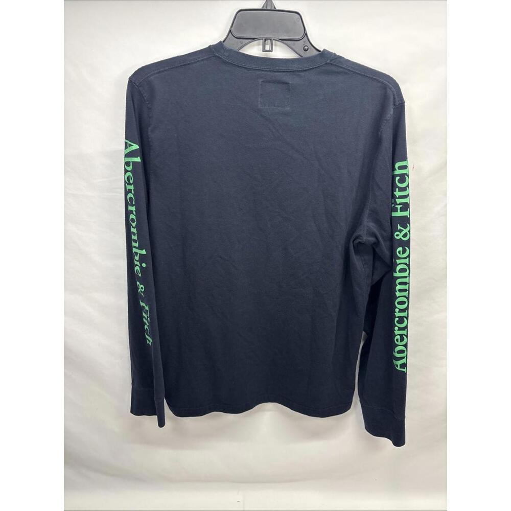 Abercrombie & Fitch Men's Medium, Black LS Shirt with Green Logos - Picture 6 of 6